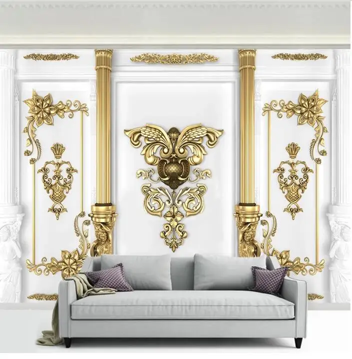 sala de estar tv sofá quarto decoração casa luxo papel parede