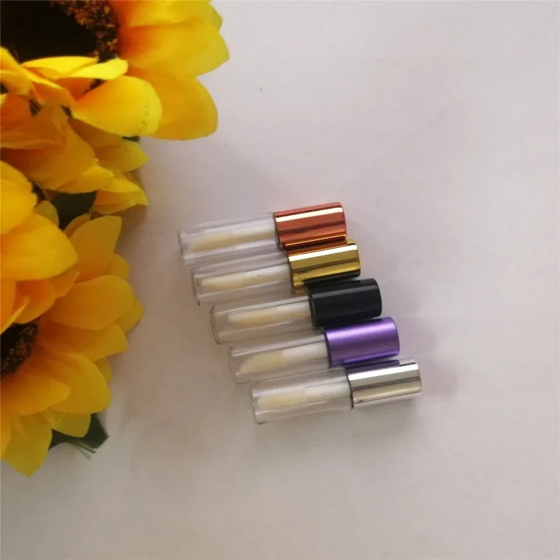1.2ML Empty Lip Gloss Tubes Rose Gold DIY Plastic Elegant Liquid Lipstick Container Round Mini Lipgloss Sample Bottle