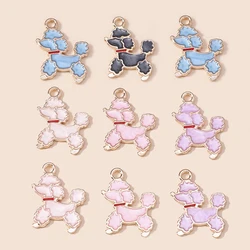 10pcs 15*20mm Cute Enamel Animal Pets Poodle Dog Charms for Earrings Necklaces DIY Handmade Jewelry Accessories