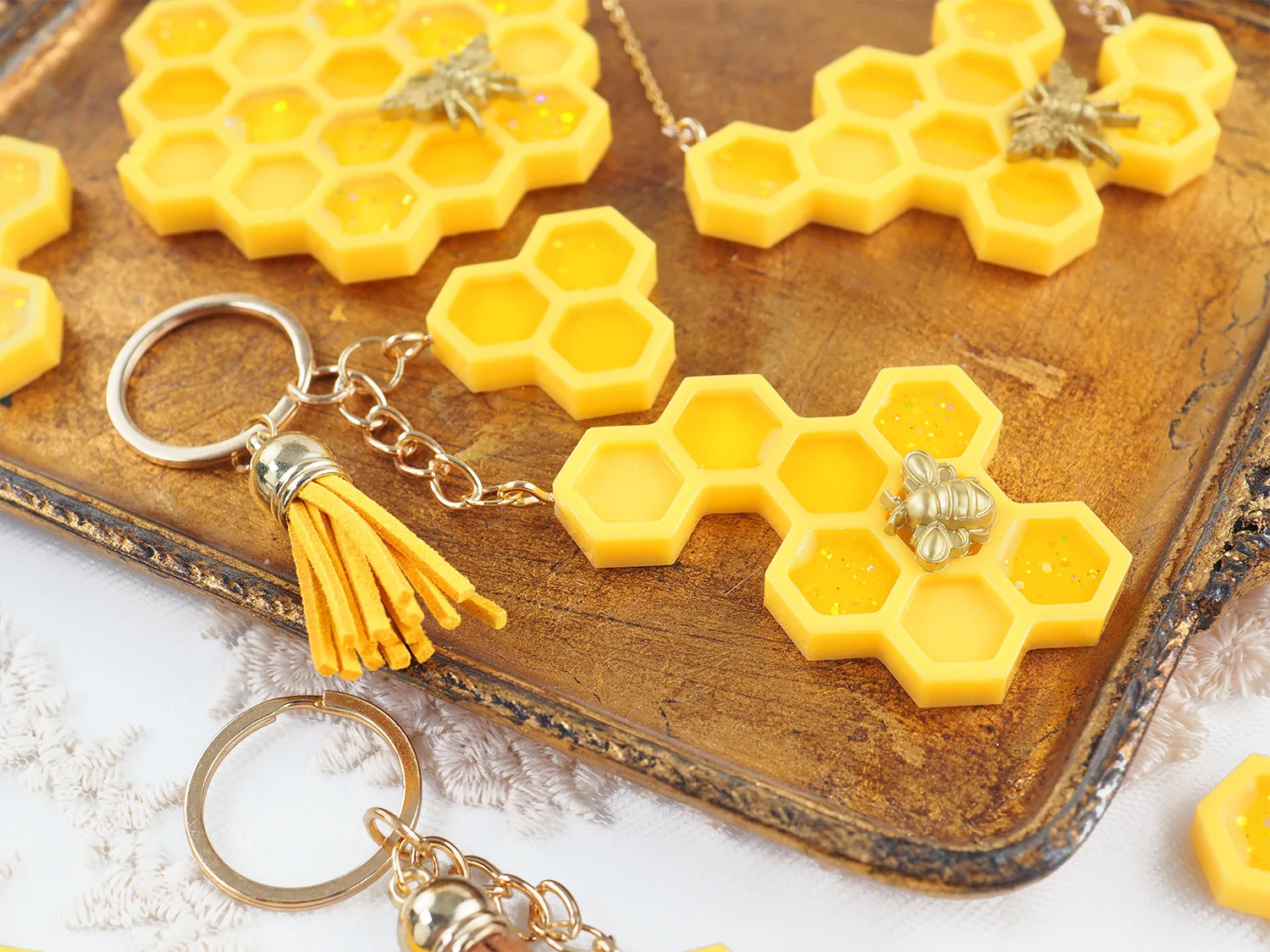 Bee Honeycomb Hive Silicone Molds Fresh Fruit Resin/eproxy Crafts