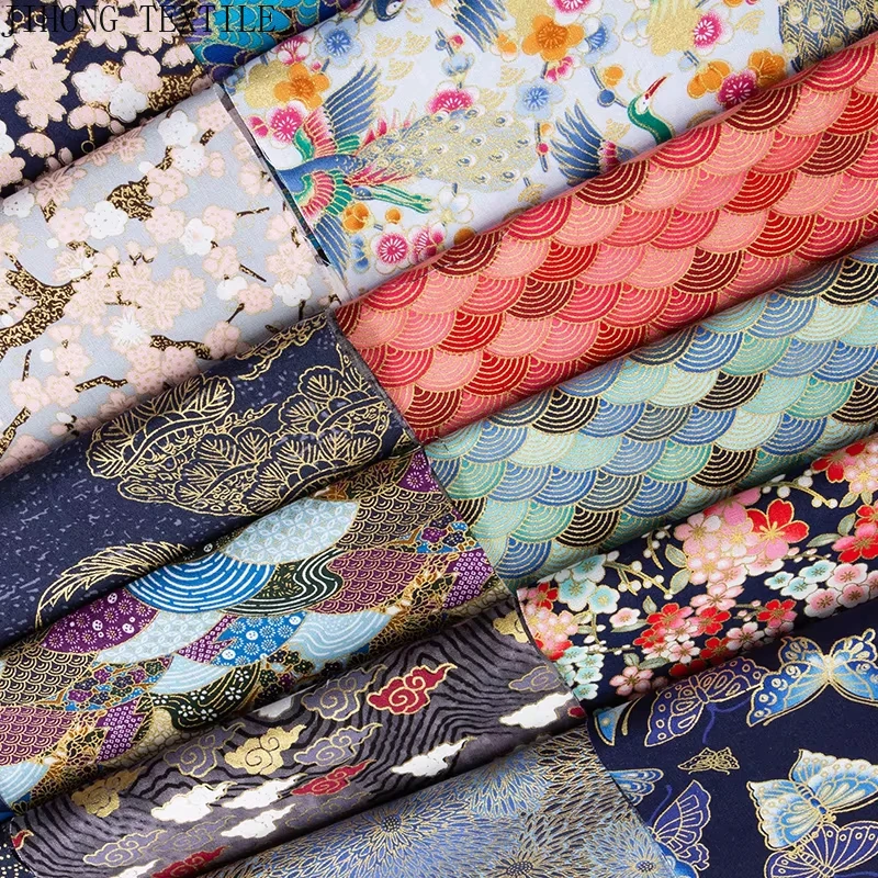 Japanese Kimono Print Cotton Fabric – 50x145cm 1
