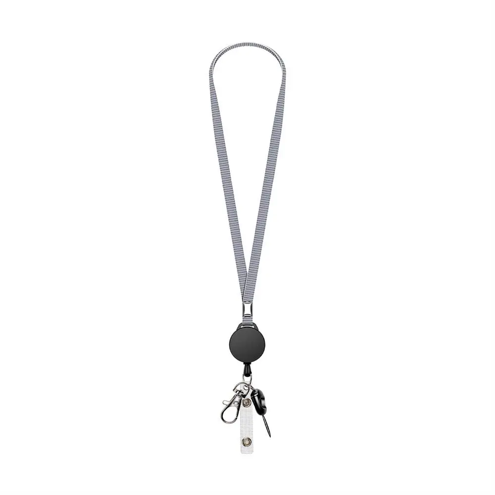 Premium Retractable Badge Holder with Neck Strap and Keychain Lanyard