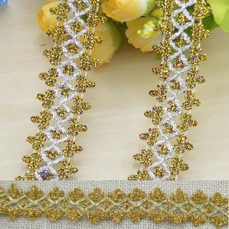 Lace Fabric Laces Ribbon Gold Lace Material Trim 2.9cm Curtain Guipure Sewing Trimmings Dress 1M