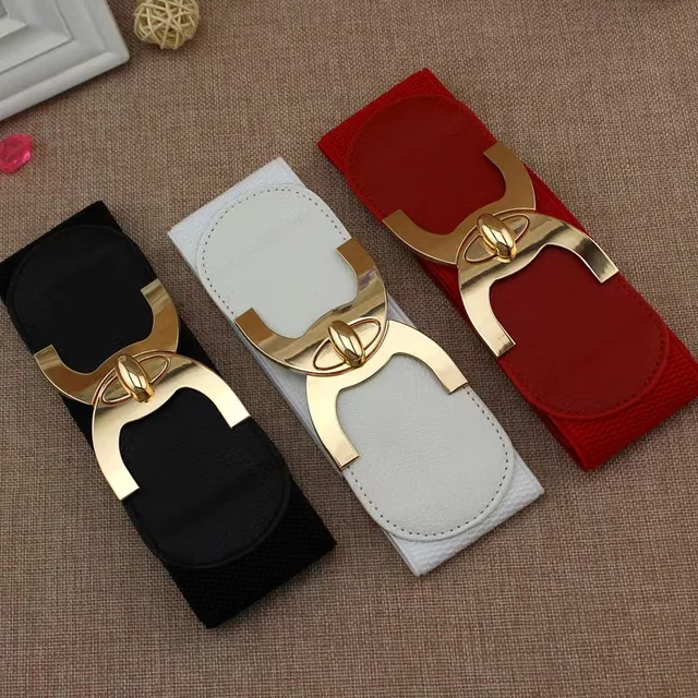 Style Buckle Elastic Wide Belt Wide Cummerbund Strap Belt Waist Female Women Accessories ceinture 4