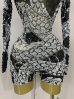 2025 Luxury Sparkly Diamonds Shell Long Sleeve Stretch Bodysuits Women Evening Birthday Party Sexy Nightclub DJ Stage Costumes - Image 6