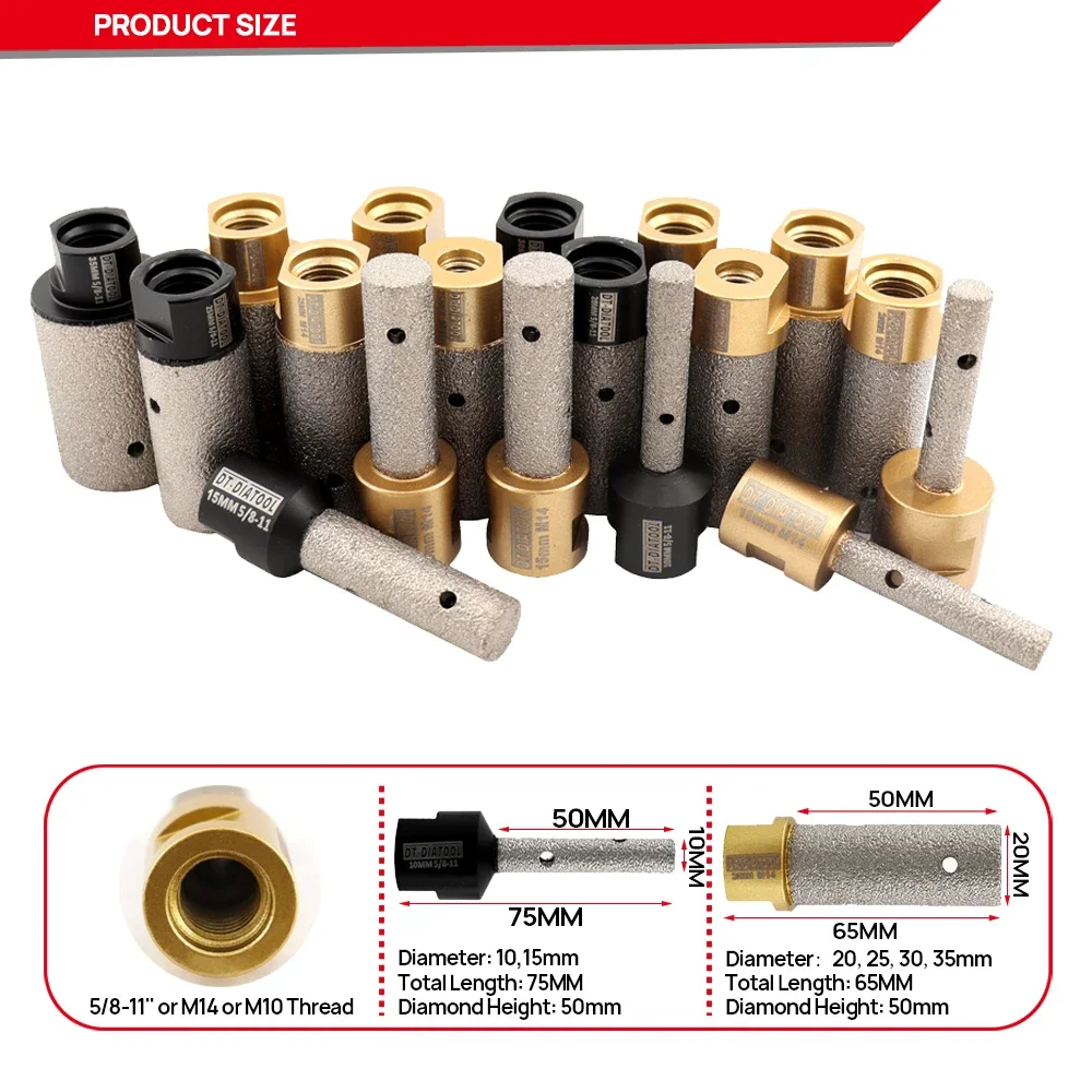 Фото Алмазные фрезы DIATOOL1pc, насадки для дрели, мрамора, плитки, фарфора, мрамора, М14, 58 №3