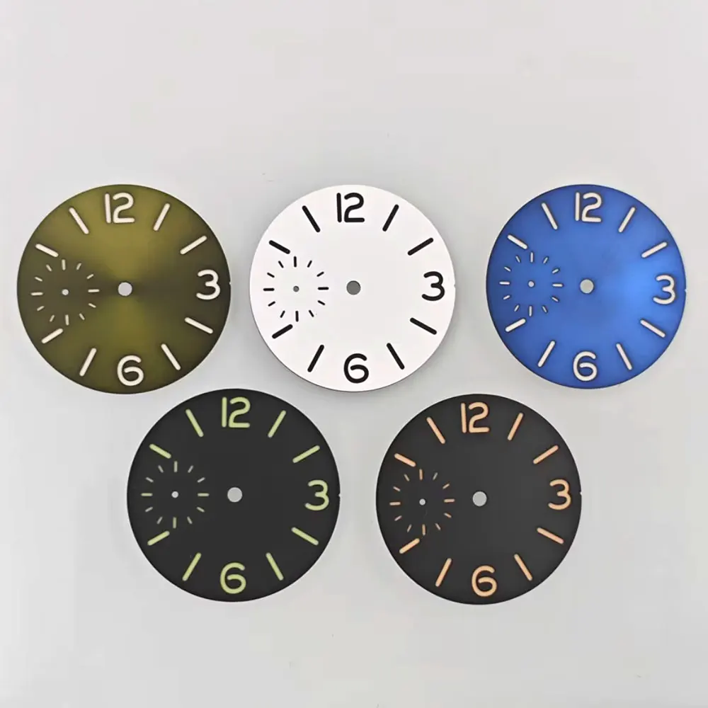 37MM Sandwich Watch Dial Green luminous Fit ETA6497 ST3600 Movement watch face accessories watch dial accessories