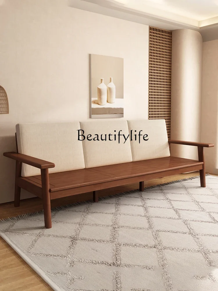 

Three-Seat Fabric Wooden Sofa American Multi-Seat Sofa