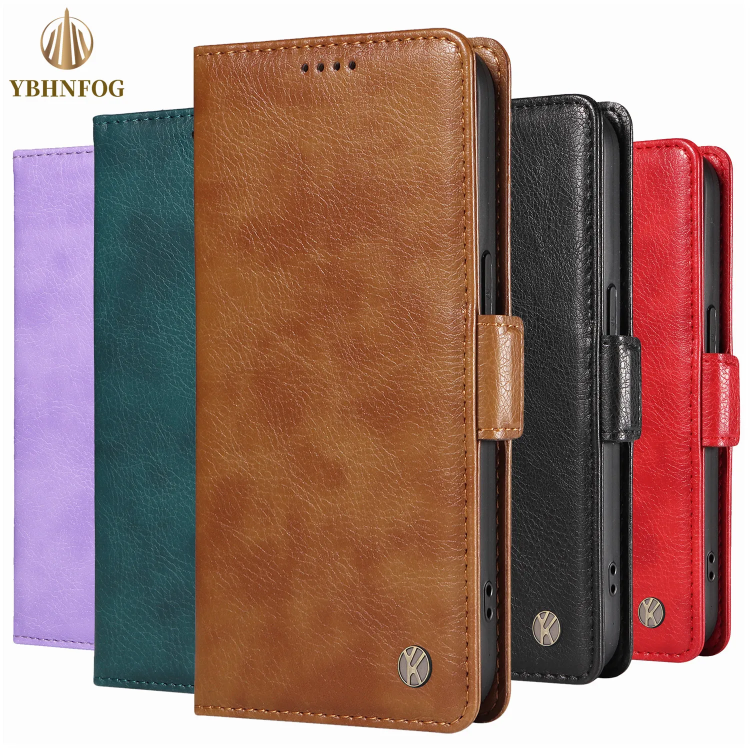 Leather Wallet Case Samsung Galaxy S8 S9 S10 Plus S20 S21 FE S22 S23 S24 Ultra Holder Magnetic Stand Flip Phone Book Cover