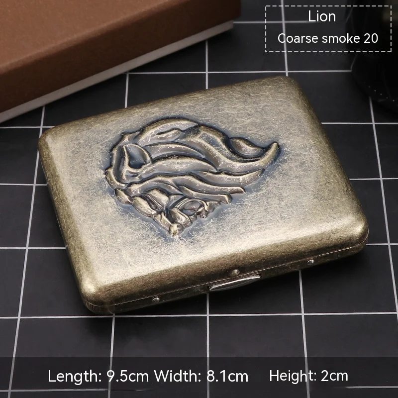 High Quality Metal Cigarette Case Box for 20pcs Vintage Emboss Cigarette Container Box Holder Smoking Accessories Case Box 5
