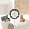 Round Ottoman with Storage Set of 2 Upholstered Velvet Vanity Stool for Makeup Lines Support 300lbs Ottomans Multifunctional Foo 5