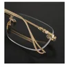 Elbru 0+1+1.5+2+2.5+3+3.5+4 Rimless Reading Glasses Women Men Anti Blue Light Luxury Presbyopia Eyeglasses Frameless Eyewear 5