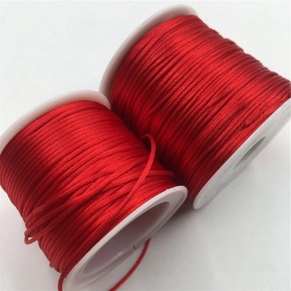 Braided Macrame Silk Satin Nylon Cord Satin Beading Thread Wire 1mm