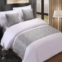 Hôtels chez l'habitant drapeaux de lit décoratifs Simple couleur unie serviette de lit doux confortable coussin de queue de lit taie d'oreiller câlin 3