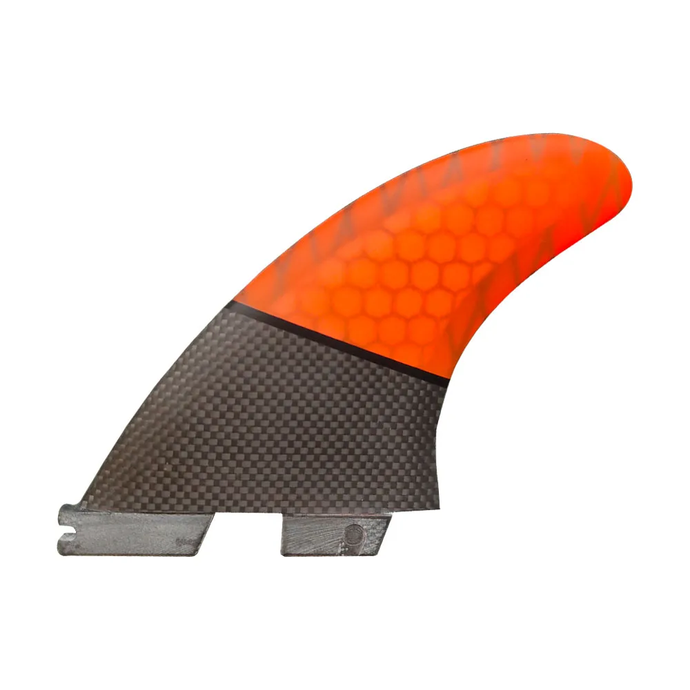 Tri fin set Single Tabs Fins M surf fins surfboard fin orange Honeycomb Half-Carbon Fibreglass