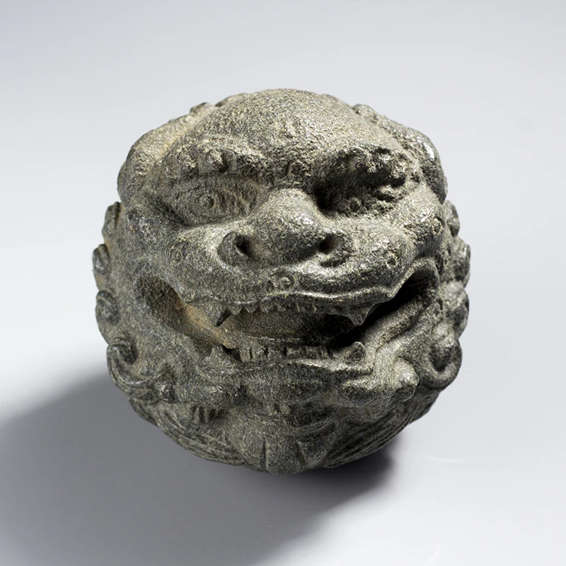 Löwenkopf-Statue, Schutzengel Foo Dog, Tee-Haustier, handgeschnitzt aus Naturgranit, Feng Shui, Glücksbringer, Zen-Dekoration für Zuhause und Büro, Maskottchen-Geschenk, 7 cm – Detail 6