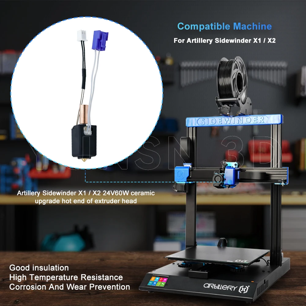 Hotend Mejorado Para Artillería Sidewinder X1 X2 Genius Y Pro Piezas De Improra 3D Kits De Termistor De Bloque Calefactor De Boquilla Totalmente Metálica - AliExprs 7