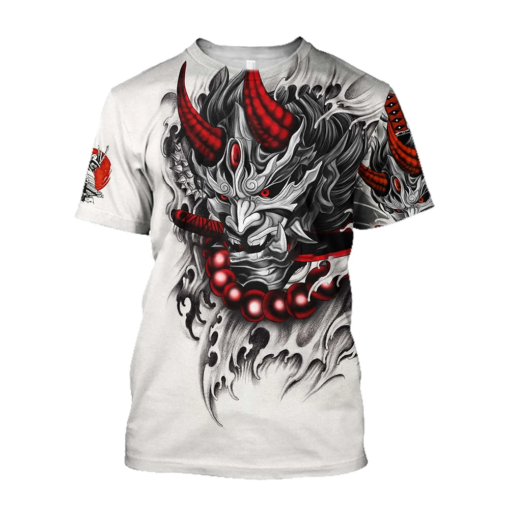 

Summer 3D Men T-Shirt Samurai Print Anime Harajuku T-Shirt Loose O-Neck Short Sleeve