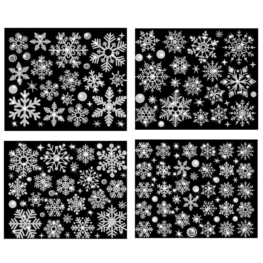 New Year Christmas Glitter Snowflake Wall and Window Stickers, wall stickers,window stickers