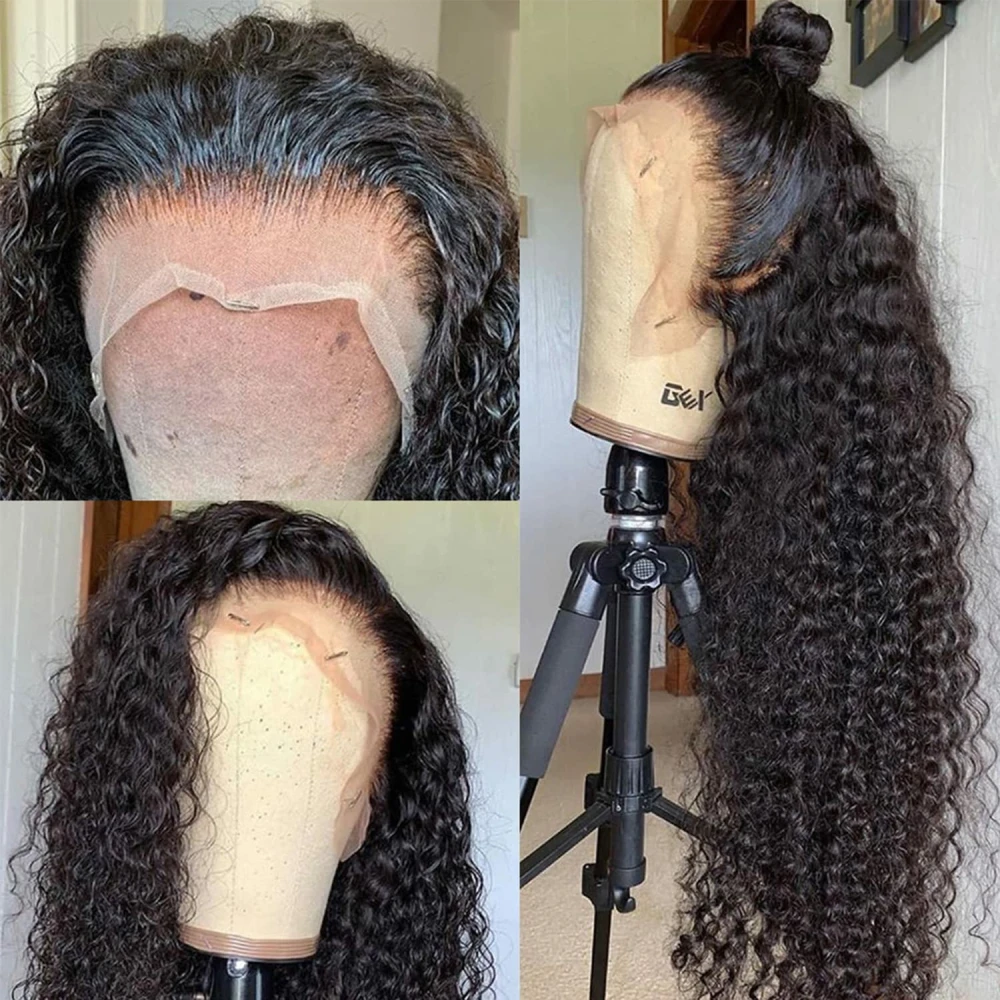 Deep Wave Frontal Human Hair Wigs 13x4/13x6 Deep Curly Lace Front For Women Wet And Wavy 4x4 Transparent Closure Wig