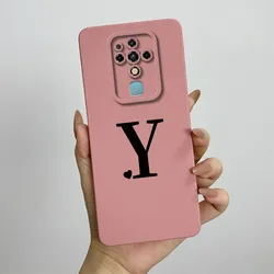 Stylish ShockProof Silicone Back Cover with Cute Letter Design for Tecno Camon 16 Series (TY - TYFEN1Y)