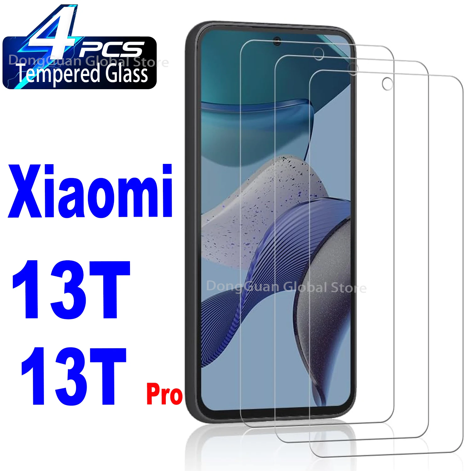 

2/4Pcs High Auminum Tempered Glass For Xiaomi 13T 13T-Pro Screen Protector Glass Film