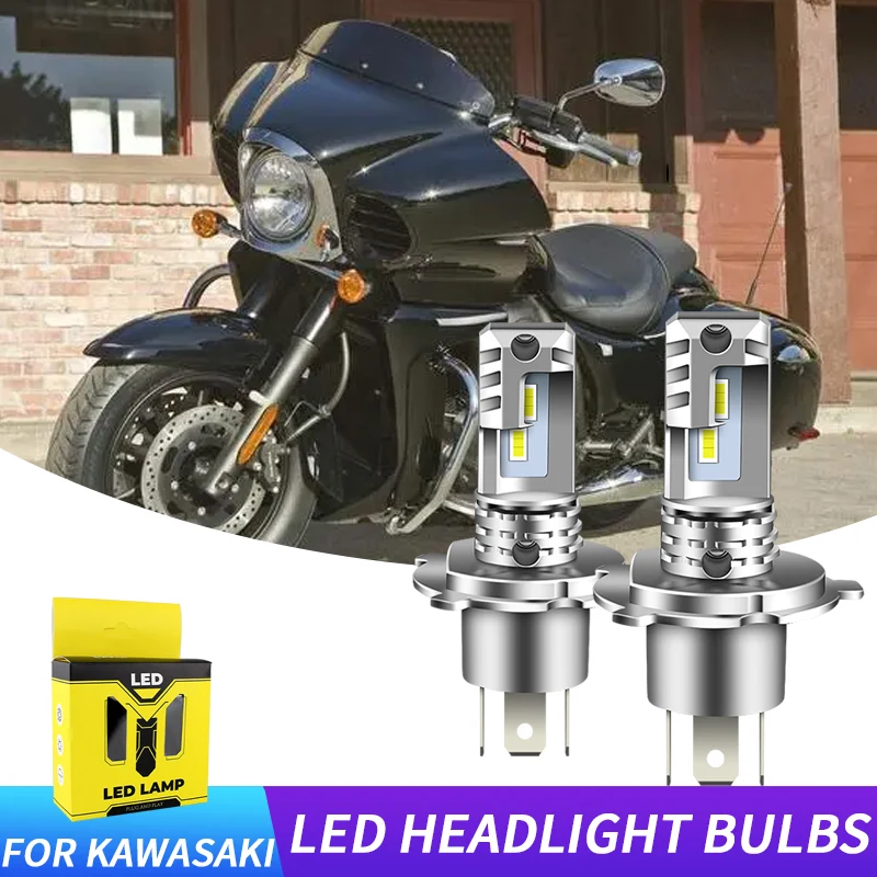 

2PC For Kawasaki Vulcan VN750 800 1500 1600 1700 H4 9003 Motorcycle LED Headlight Bulbs High & Low Beam H4 12000lm 6000K