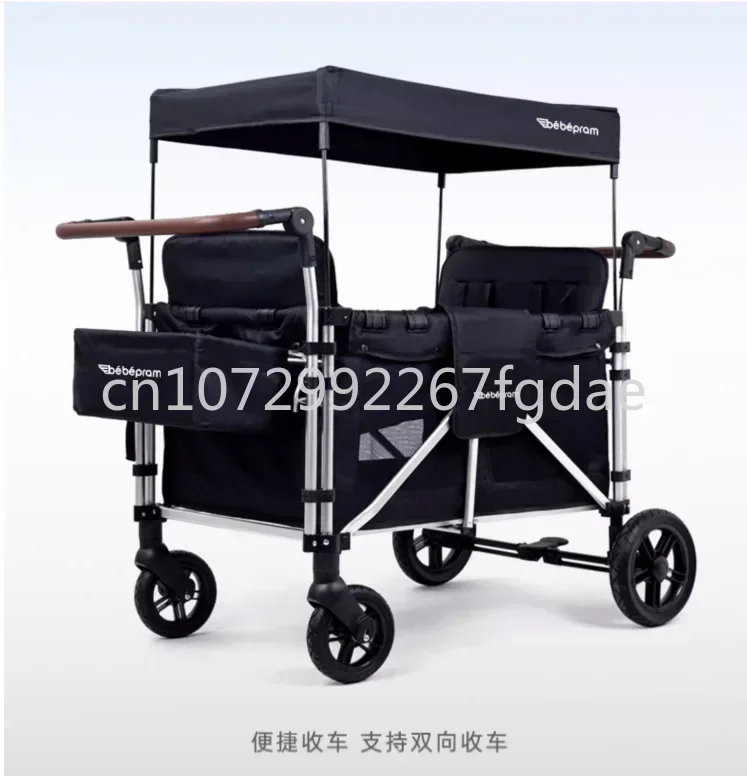

JXB4 Four Seater Four Wheel Handcart Foldable Children's Stroller Portable Foldable Baby Stroller