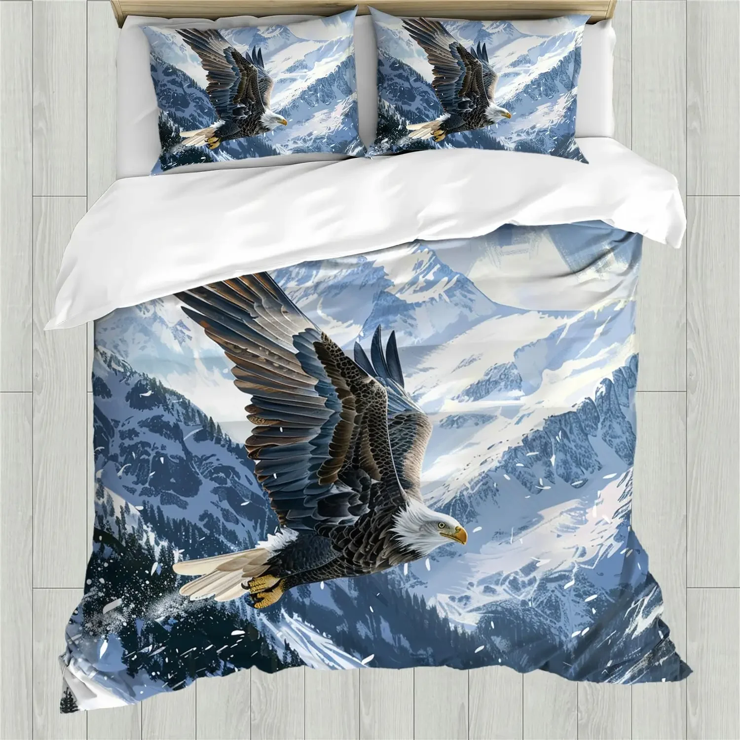Eagle Duvet Cover Set Queen Size for Adults Animals Pattern Bedding Set Stylish Decorative Bird Comforter Cover