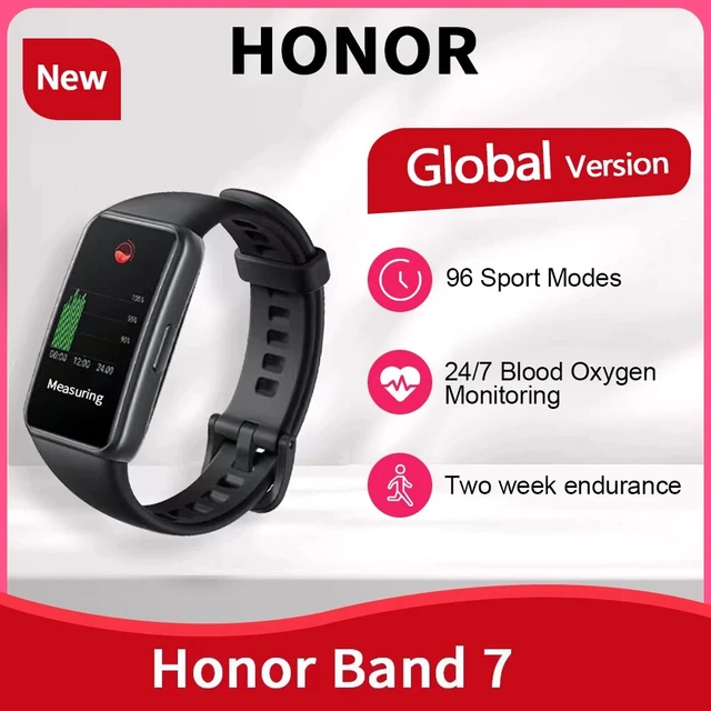 Global Version Honor Band 7 Smart band Sleep Blood Oxygen Heart Rate  Monitor 1.47'' AMOLED Screen Bluetooth 5.0 Sports Smartwatch