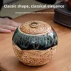 Creative Kiln Porcelain Glaze Ceramic Storage Pot Indoor Sealed Tea Pot Moisture-proof Food Coffee Pot Ornament Home Decoration 2