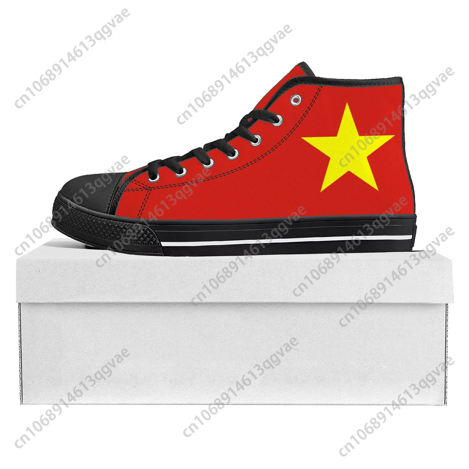 

vietnamese Flag High Top High Quality Sneakers Mens Womens Teenager Canvas Sneaker vietnam Casual Couple Shoes Custom Shoe