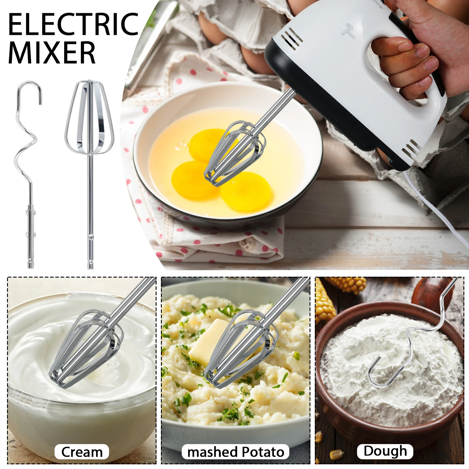 Electric Hand Mixer 7 Modes Hand Mixer Blender Portable Whisk Hand Mixer  Detachable Cake Mixer Blender Compact Handheld Egg - AliExpress