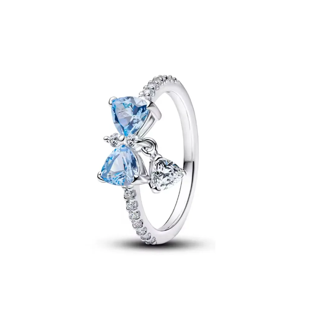 2026 Hot Selling 925 Silver, Heart-shaped, Butterfly,Flower Ring, Suitable for European Women's Exquisite Charm Jewelry Gifts ﻿ - 4