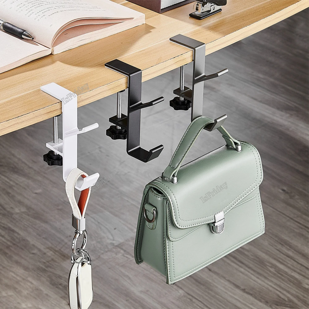 desk edge hook Adjustable Desk Edge Hook Gaming Headset Desk Hanger Backpack Storage Hanging Hook Holder Punch-free Home Office Organizer