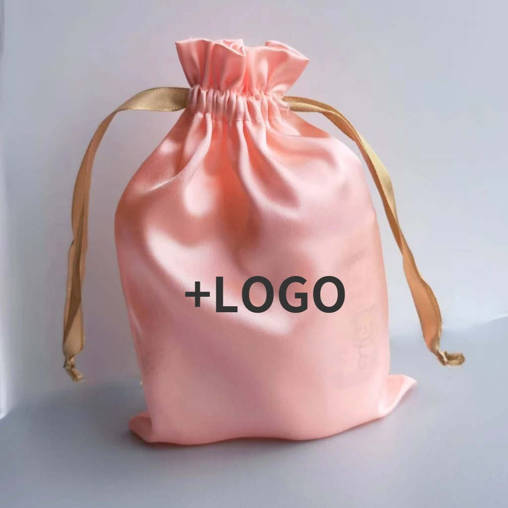 Parrucca Con Logo Personalizzabile 50P Borsa In Raso Borse In Legno Con Coulisse Per L'Orecchio Prodotti Per La Cura Della Pelle Scarpe Abbigliamento 