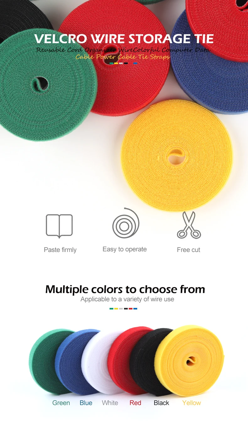 5M/Rolle 10/12/14,5/20/25mm Breite Kabelorganisator USB-Kabelbinder Nylon Frei Zuschneidbare Kabelbinder für Maus- und Kopfhörerkabel – Detail 1
