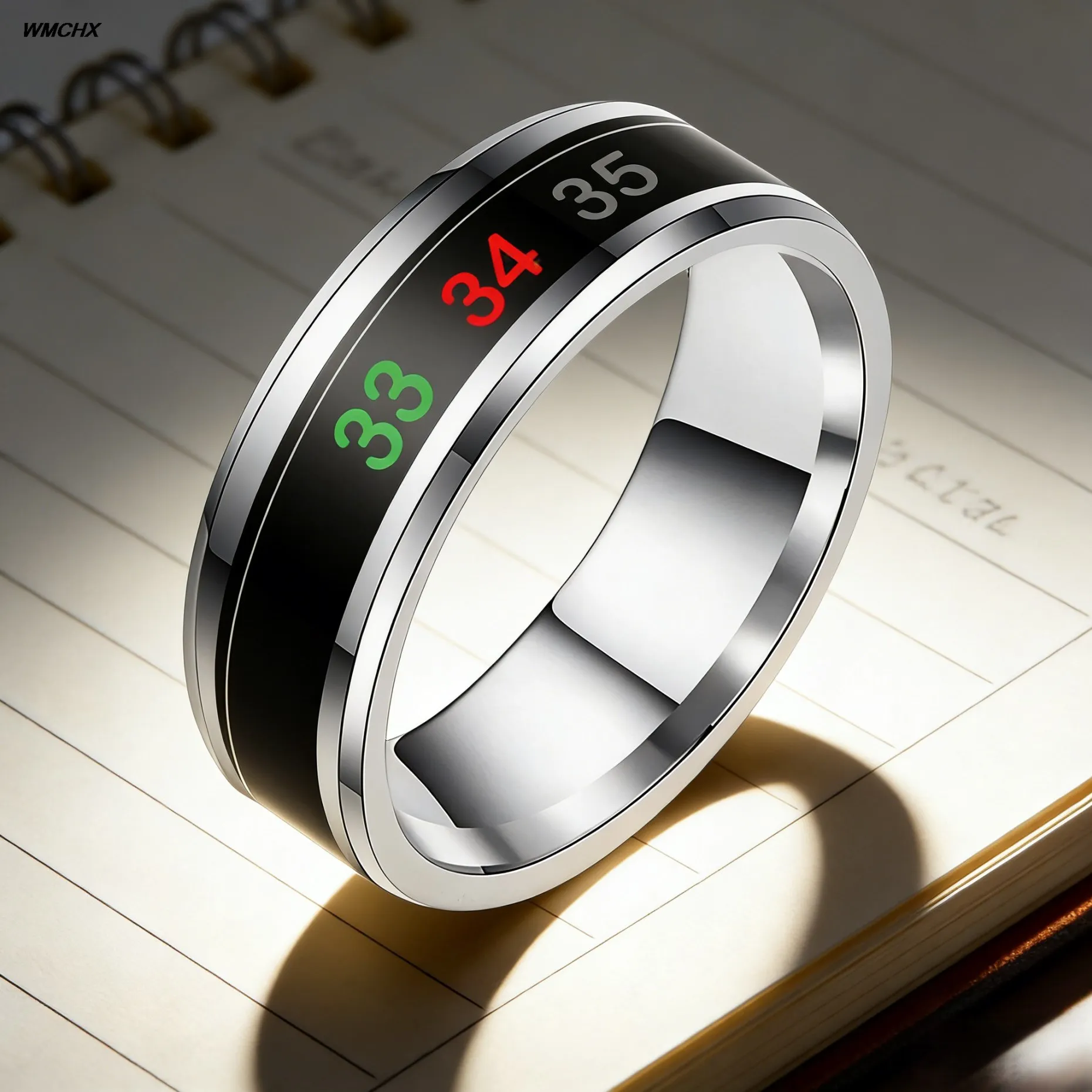 Anello Intelligente Multifunzionale in Acciaio Inossidabile per Coppie, Sensibile alla Temperatura e all'Umore, Gioiello Impermeabile