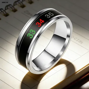 Anello Intelligente Multifunzionale in Acciaio Inossidabile per Coppie, Sensibile alla Temperatura e all'Umore, Gioiello Impermeabile