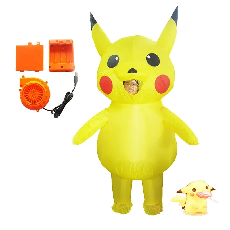 

Cute Pokemon Pikachu Inflatable Clothes Doll Props Costume Children Halloween Adult Children Performance Clothe Funny Props