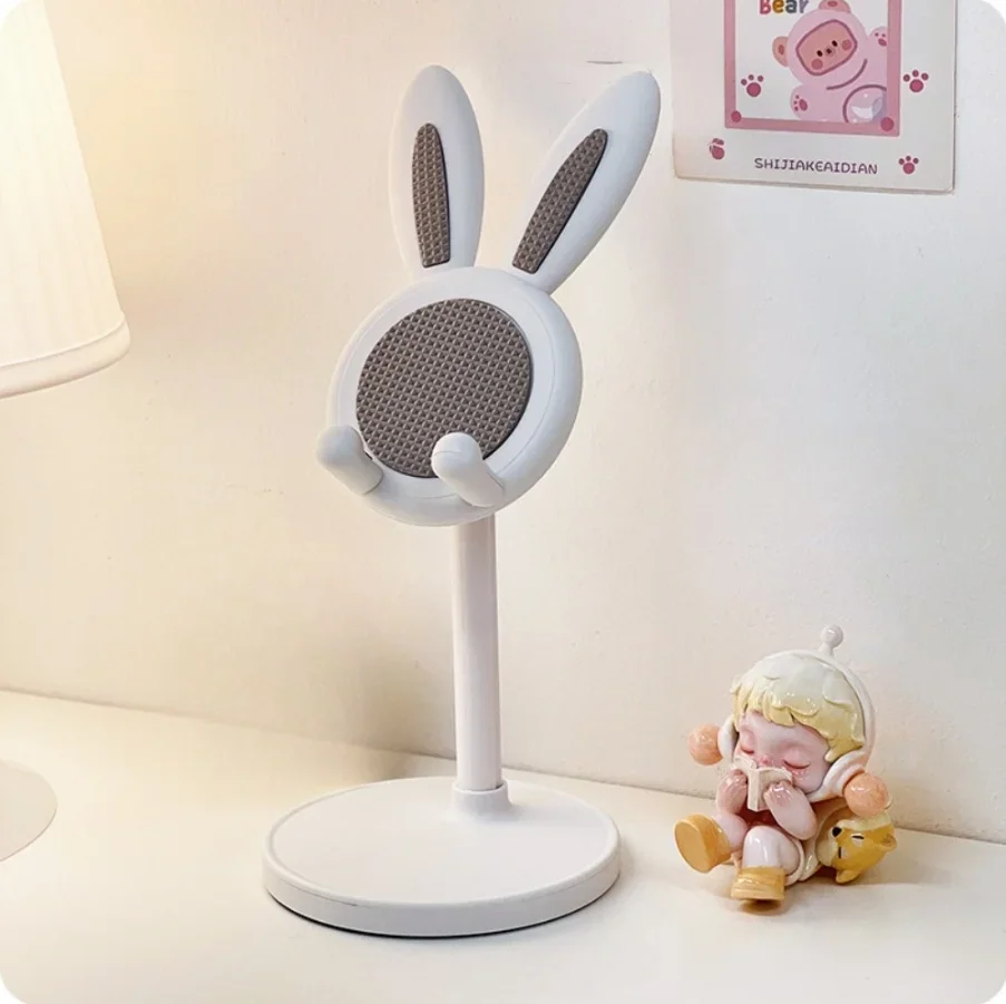 1PC Cartoon Bunny Desktop Phone Holder Tablet Holder Adjustable Telescopic Lifting Stand Desk Organizer Office Desk Accessories