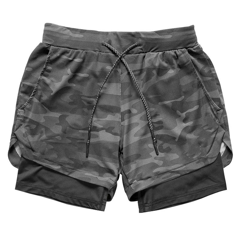 2022 Camo Running Shorts Men 2 In 1 Double-deck Quick Dry GYM Sport Shorts Fitness Jogging Workout Shorts Men Sports Short Pants 6