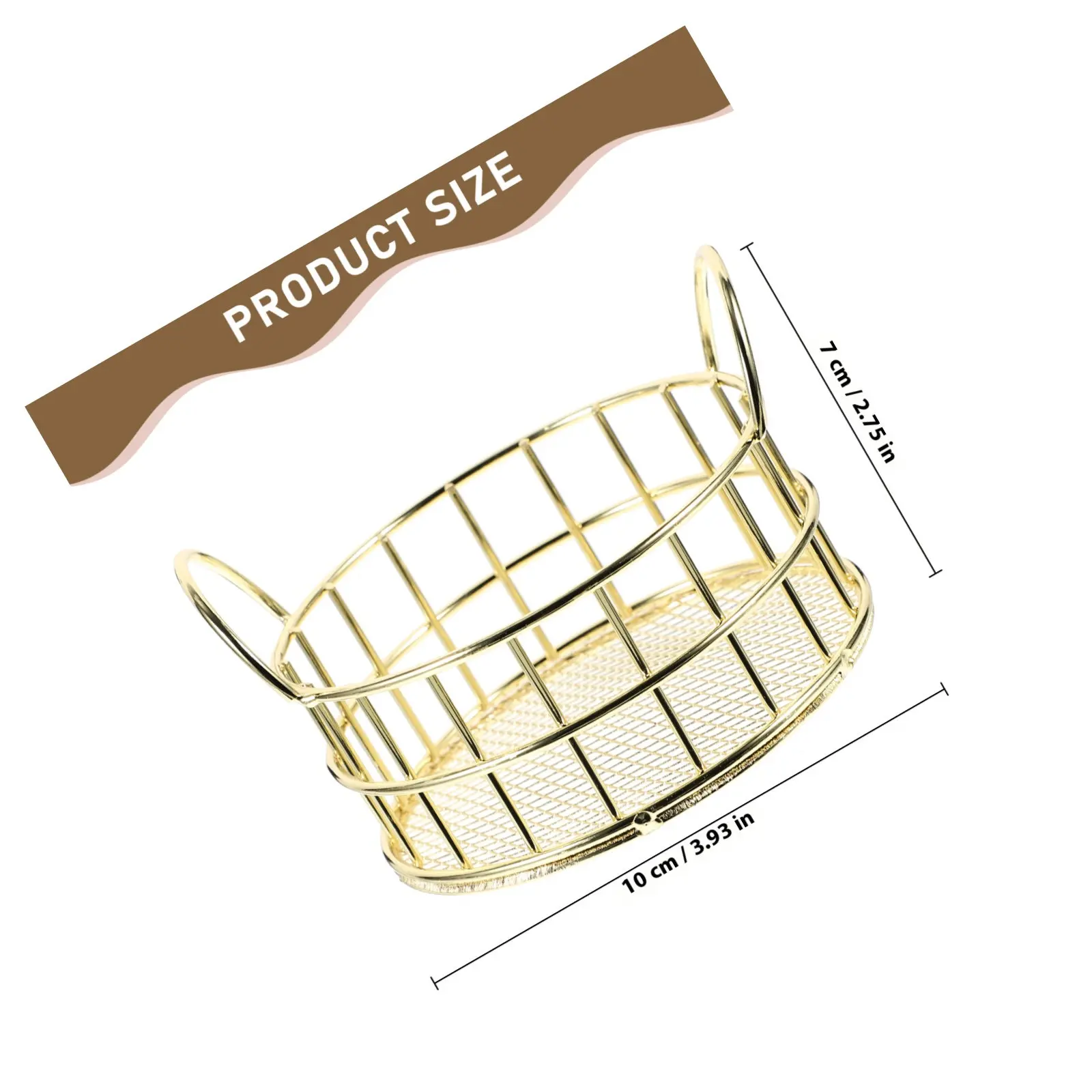 고양이 귀 모양 수납 바구니, 작은 금속 와이어 메쉬 정리함, 데스크탑 화장품, 과일, 간식, 잡화 보관함