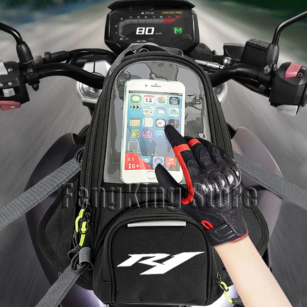 대형 스크린 오토바이 마그네틱 라이딩 백, 내비게이션 연료 탱크 백, 야마하 YZFR1 YZF R1