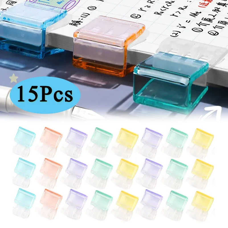 Staples Paperclip Push Clip Clear Plastic Documents Bookmark File Index Page Holder Clamp School Student Stationery Supplies
