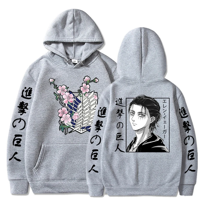 

Attack on Titan Anime Clothes Eren Graphic Hoodies Casual Oversized Sweatshirts Fashion Ulzzang Men Clothing Women Streetwears