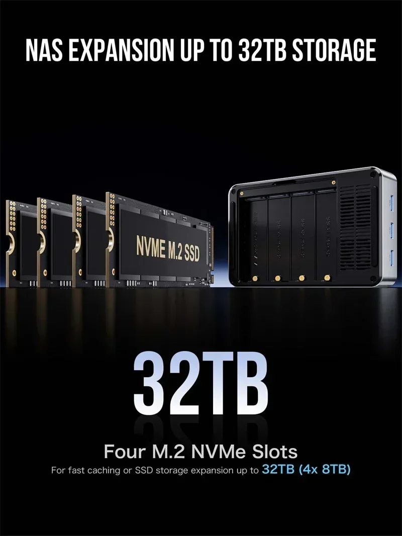 GMKtec G9 NAS MINI PC Twin Lake N150 Windows 11 Pro DDR5 12GB on Board 64GB EMMC4'SSD Slot Max 16TB Dual 2.5G Lan WIFI 6 BT5.2 2