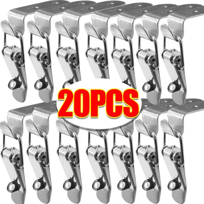 20/1pc Degree Duck-mouth Buckle Hook Lock Metal Spring Hasp Latch Catch Clamps Wooden Box Loaded Draw Toggle Cabinet Door Clasp