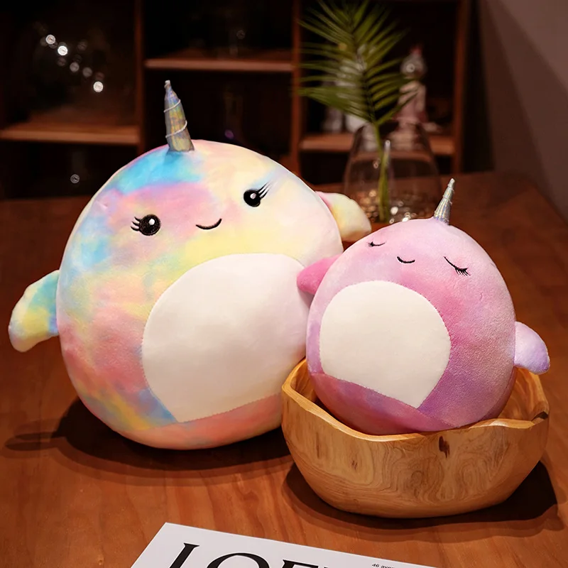 New Cartoon Unicorn Whale Plush Throw Pillow Cushion Cute Stuffed Plushies Doll Anime Soft Kids Toys for Girls Kawaii Room Decor пенал whale unicorn purple