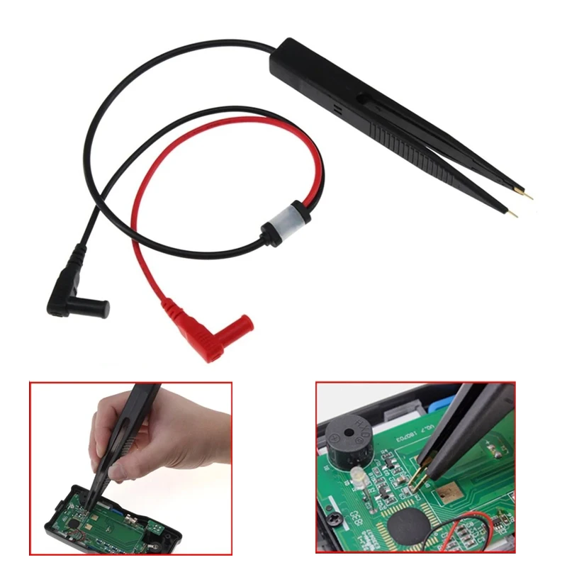 SMD Multimeter Probe Inductor Test Clip Meter Probe Wire Tweezers Needle Leads Pin Tester for Digital Resistor Capacitor Cable
